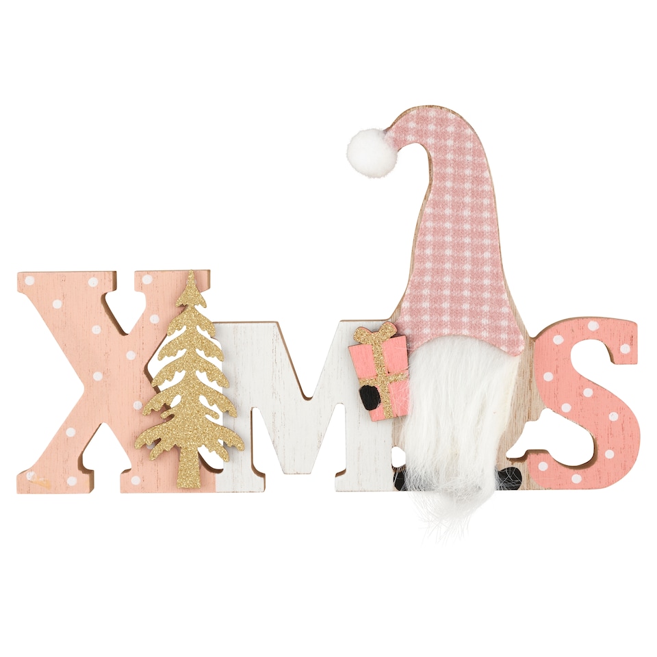 Mobil Digital Ružový nápis Xmas so škriatkom 24 x 15 x 2 cm