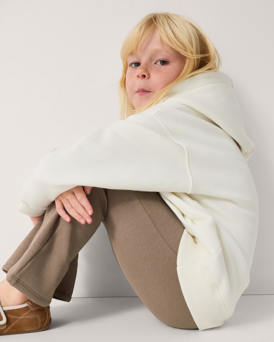 image 1 of F&F Girls Fleece Lined Flared Leggings in Mink