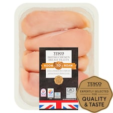 Tesco Room To Roam British Chicken Breast Fillets 650G