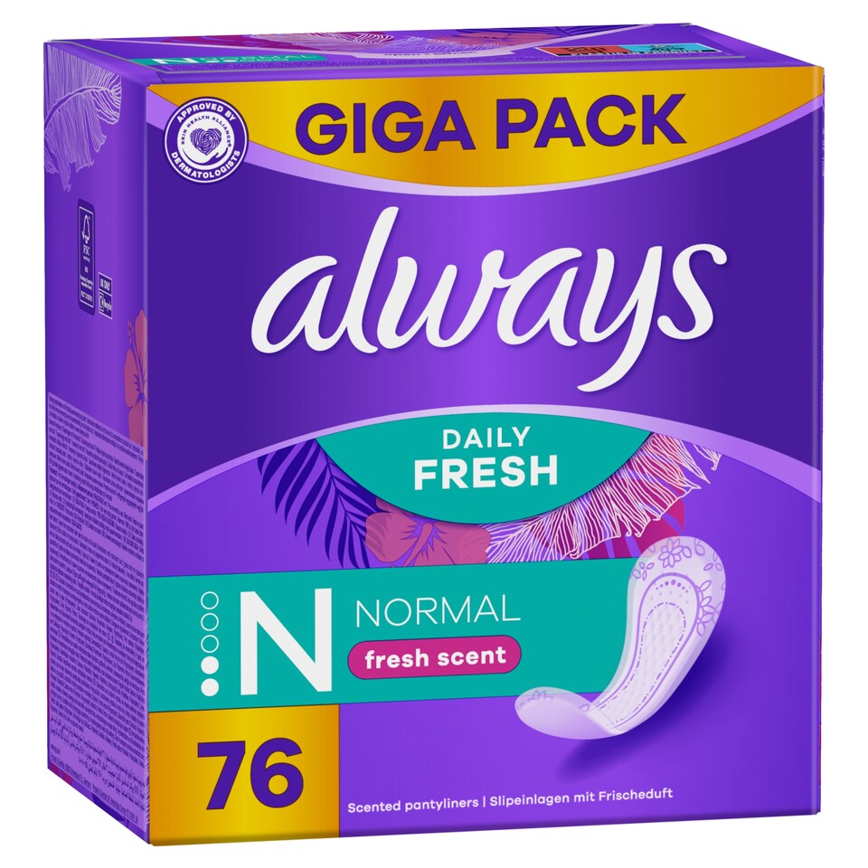 Obrázek 1 pro produkt Always Daily Fresh Normal, Se svěží vůní 76 ks