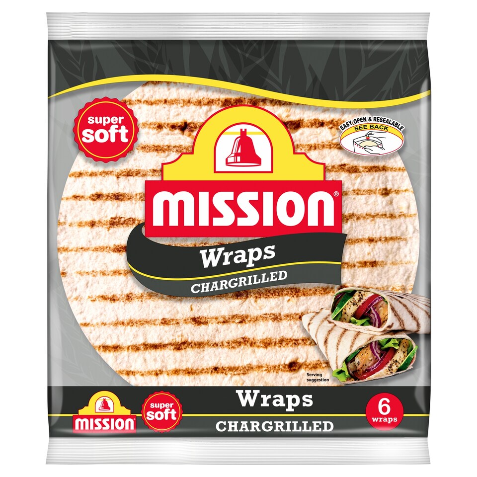 image 1 of Mission Chargrilled Wraps 6 Pack 367G