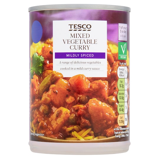 Tesco Mixed Vegetable Curry 392G Tesco Groceries