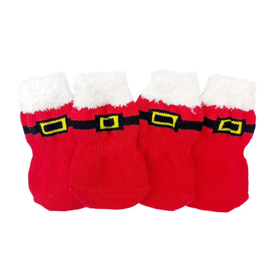 image 1 of Pet Dog Santa Socks Christmas Gift