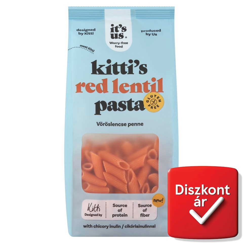 It's Us Kitti's gluténmentes vöröslencse penne cikóriainulinnal 200 g  1. kép
