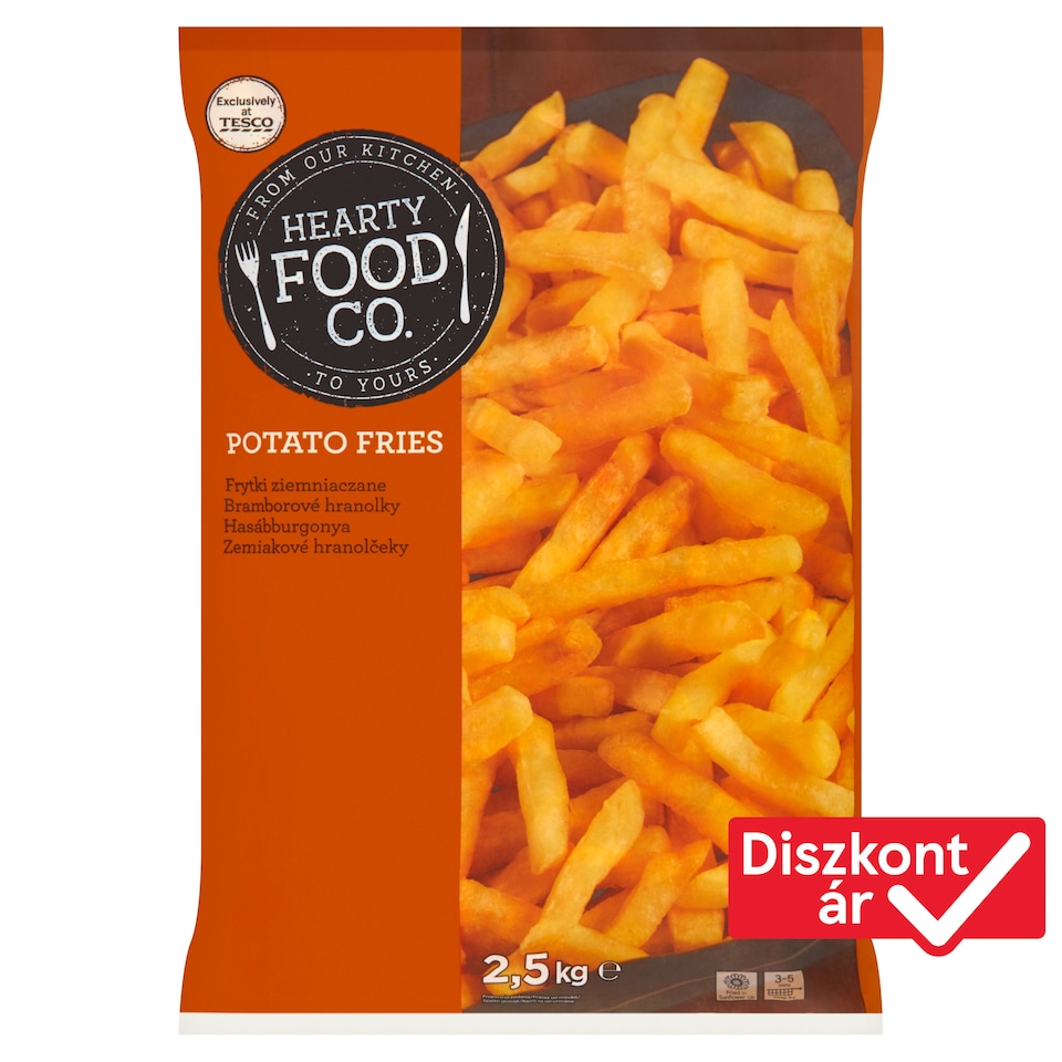 Hearty Food Co. Quick-Frozen, Pre-Fried Potato Fries 2,5 kg