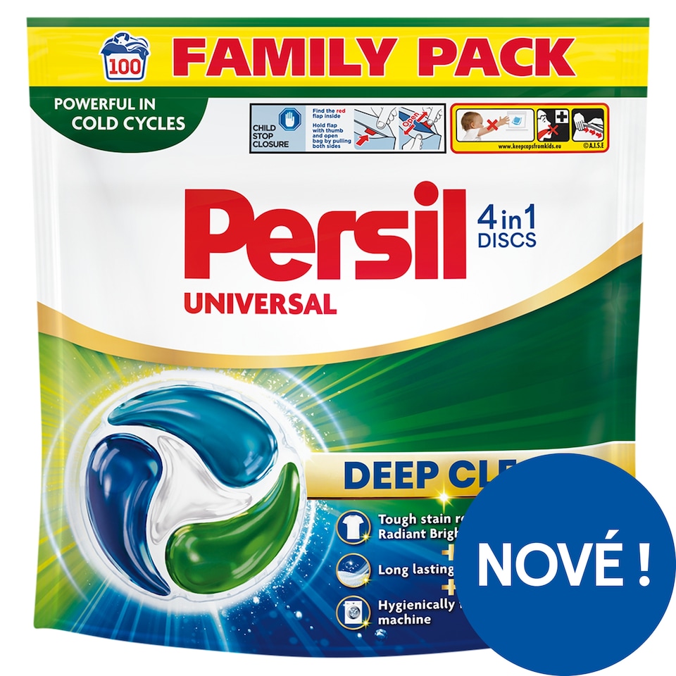 Obrázek 1 pro produkt Persil Discs 4in1 Deep Clean Universal předdávkovaný prací prostředek 100 praní 100 x 16,5g (1650g)