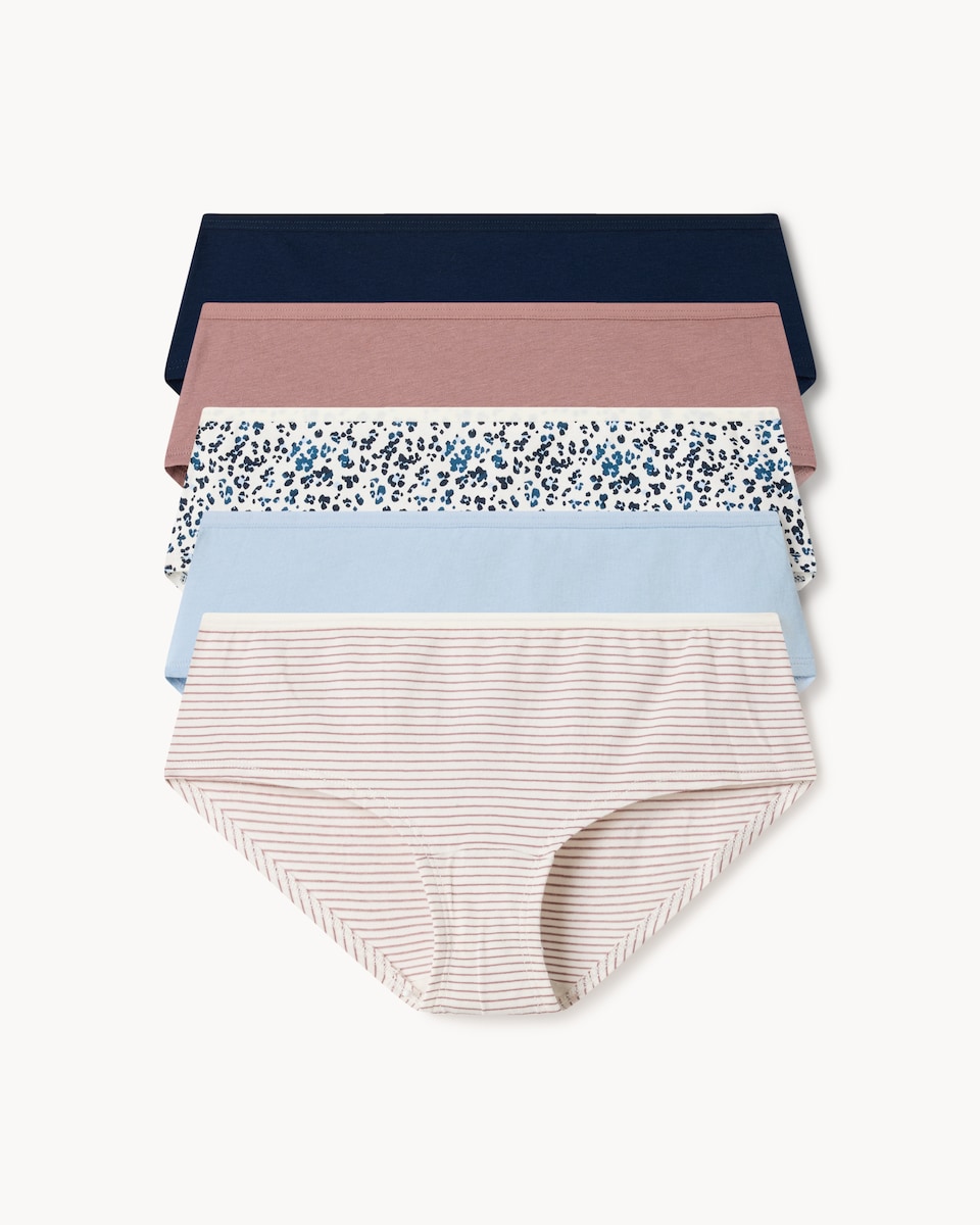 image 1 of F&F 5-Pack Cotton Rich Printed Shorts in Multi