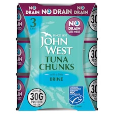 John West No Drain Tuna Chunks with Brine 3 x 110g