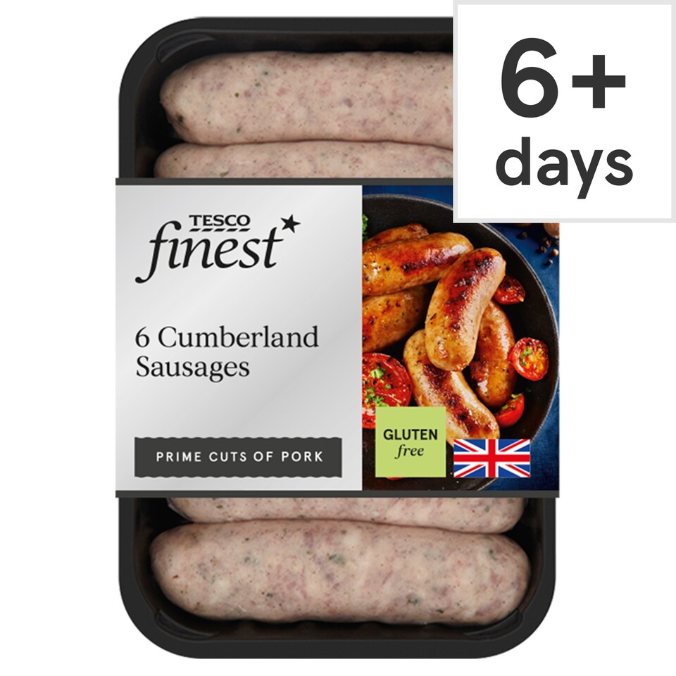  Tesco Finest 6 Cumberland Pork Sausages 400g