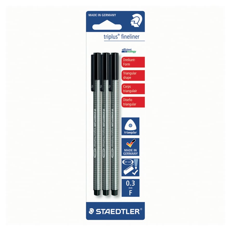 Staedtlertriplus Fineliners Black 3 Pack