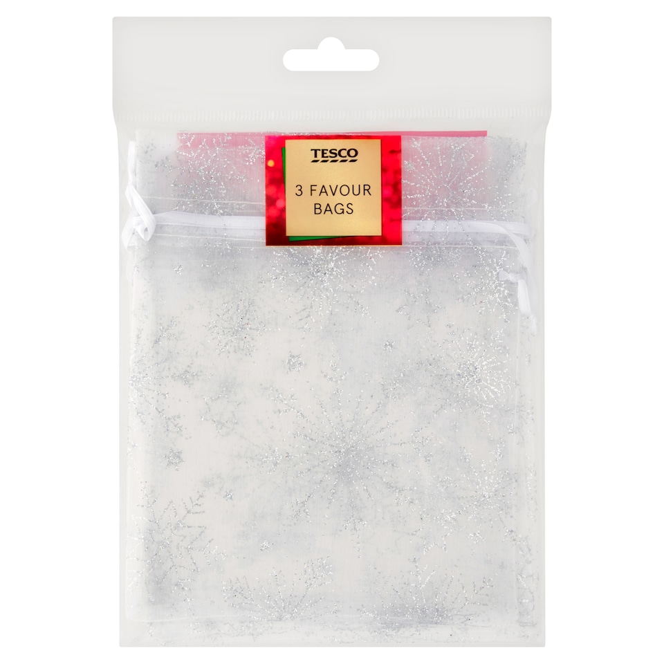 Tesco Silver Snowflake Favour Bags