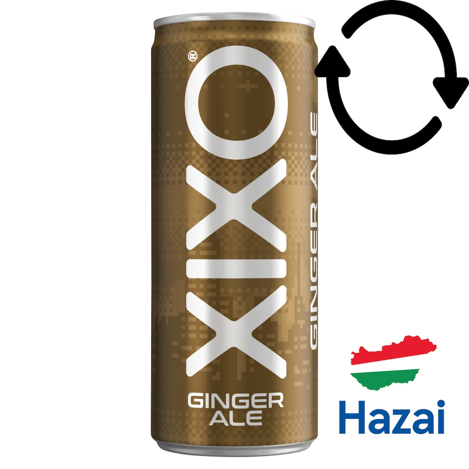 XIXO Ginger Ale gyömbérízű, szénsavas üdítőital cukorral és édesítőszerrel 250 ml