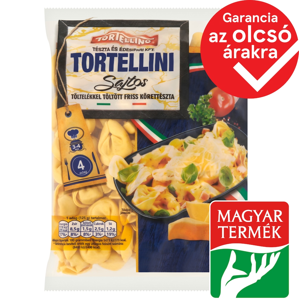 Tortellino Tortellini sajtos töltelékkel töltött friss körettészta 500 g