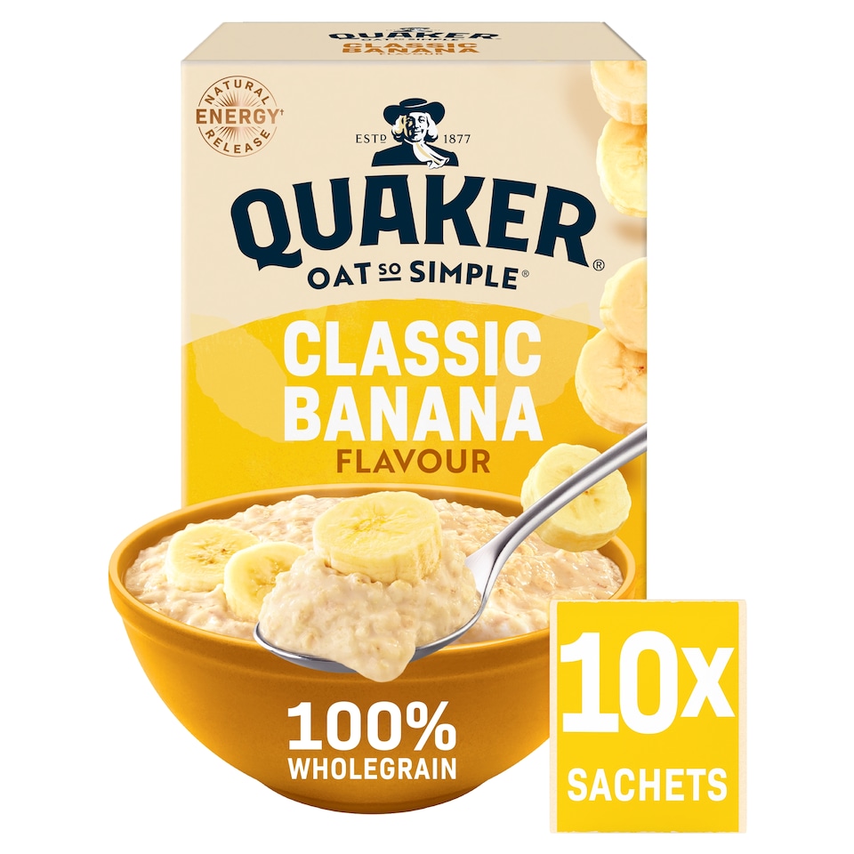 image 1 of Quaker Oat So Simple Classic Banana Porridge Sachets 10x34.8g