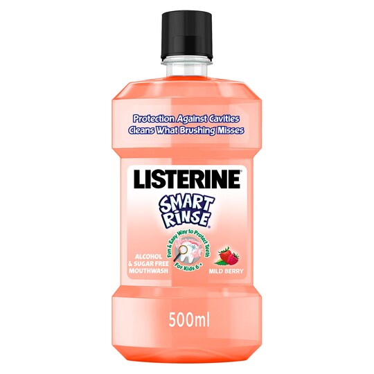 Listerine Smart Rinse Berry Kids Mouthwash 500Ml Tesco Groceries