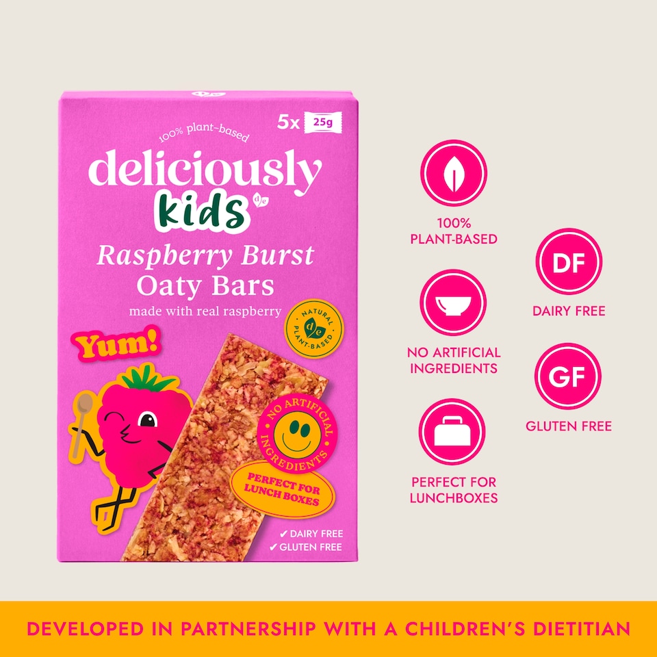 image 1 of Deliciously Kids Raspberry Burst Oaty Bars 5 x 25g