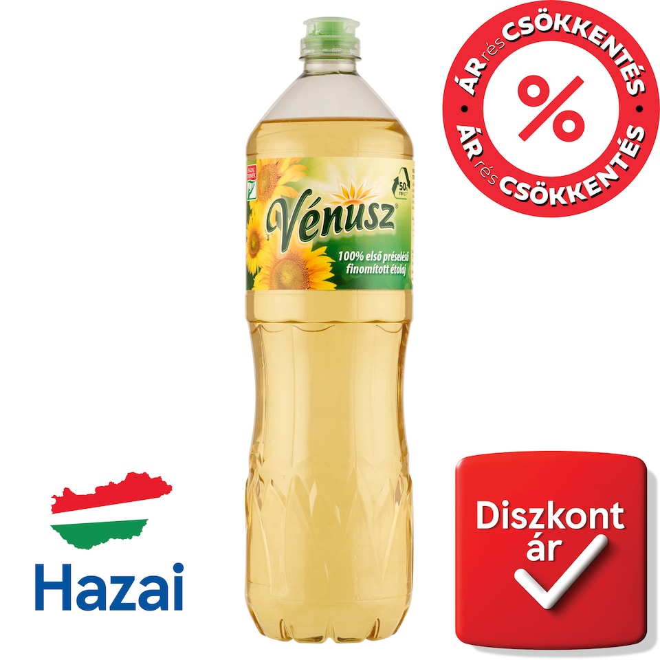 Vénusz 100% első préselésű, finomított napraforgó-étolaj 1 l  1. kép