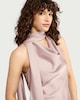 image 2 of F&F Satin Cowl Scarf Neck Blouse in Pink
