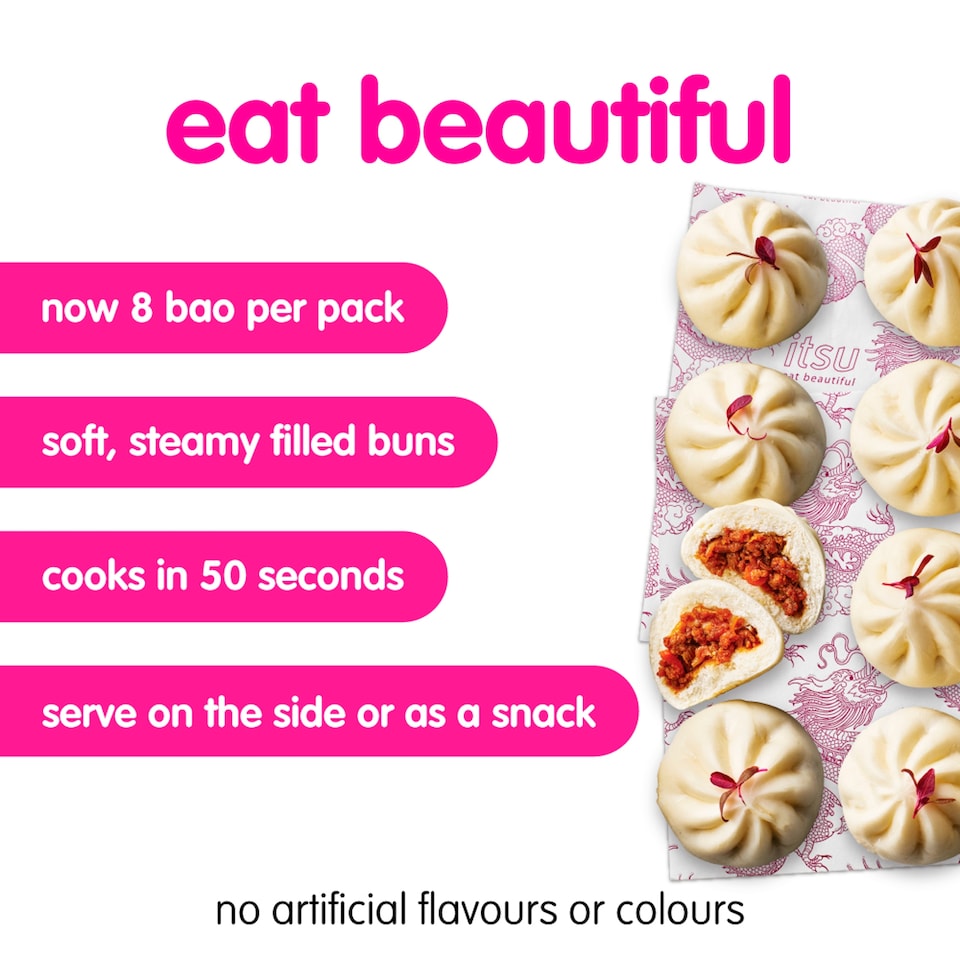 image 1 of itsu 8 hoisin duck bao buns 256g