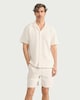 image 2 of F&F Cotton Rich Towelling Striped Short Pyjama Set in Cream