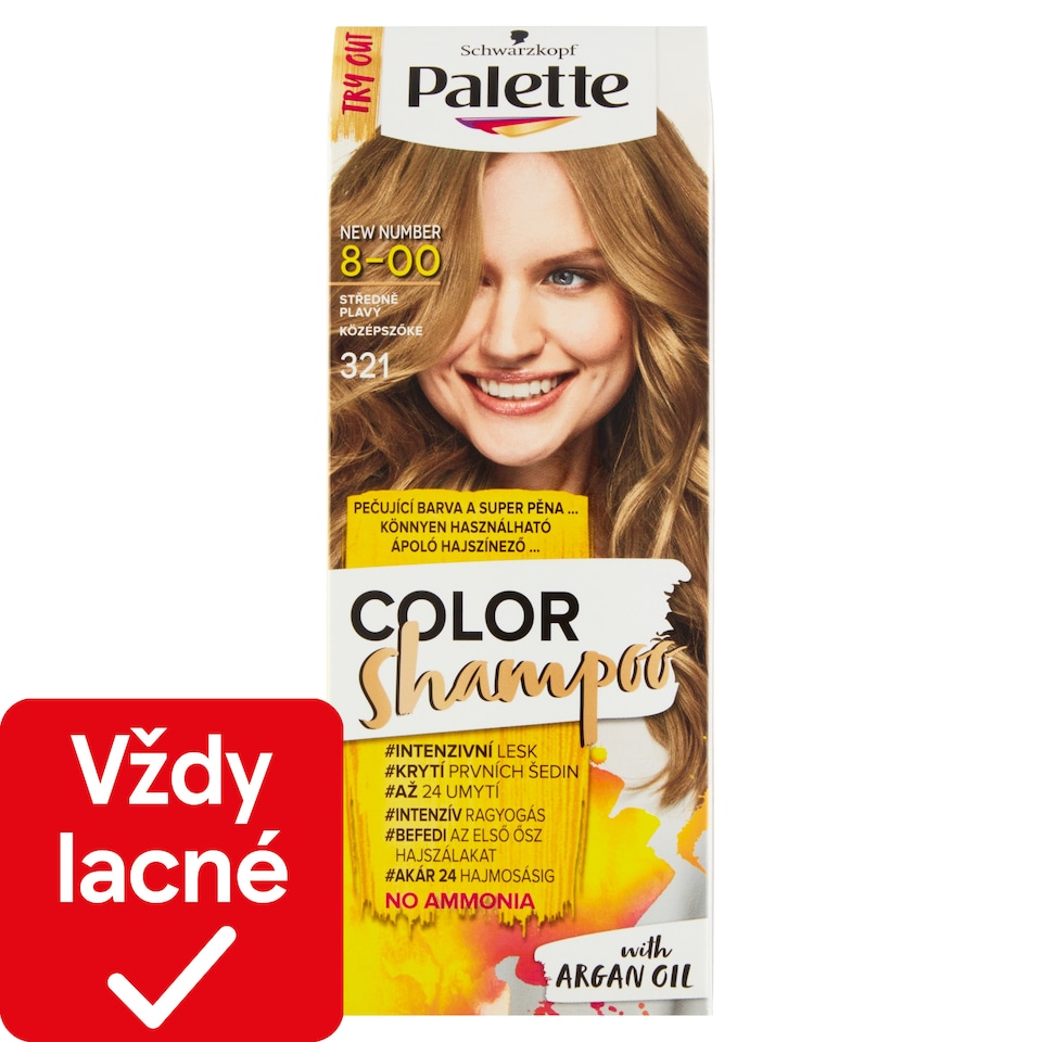 obrázok 1 z Schwarzkopf Palette Color Shampoo farba na vlasy Stredneplavý 8-00 (321)