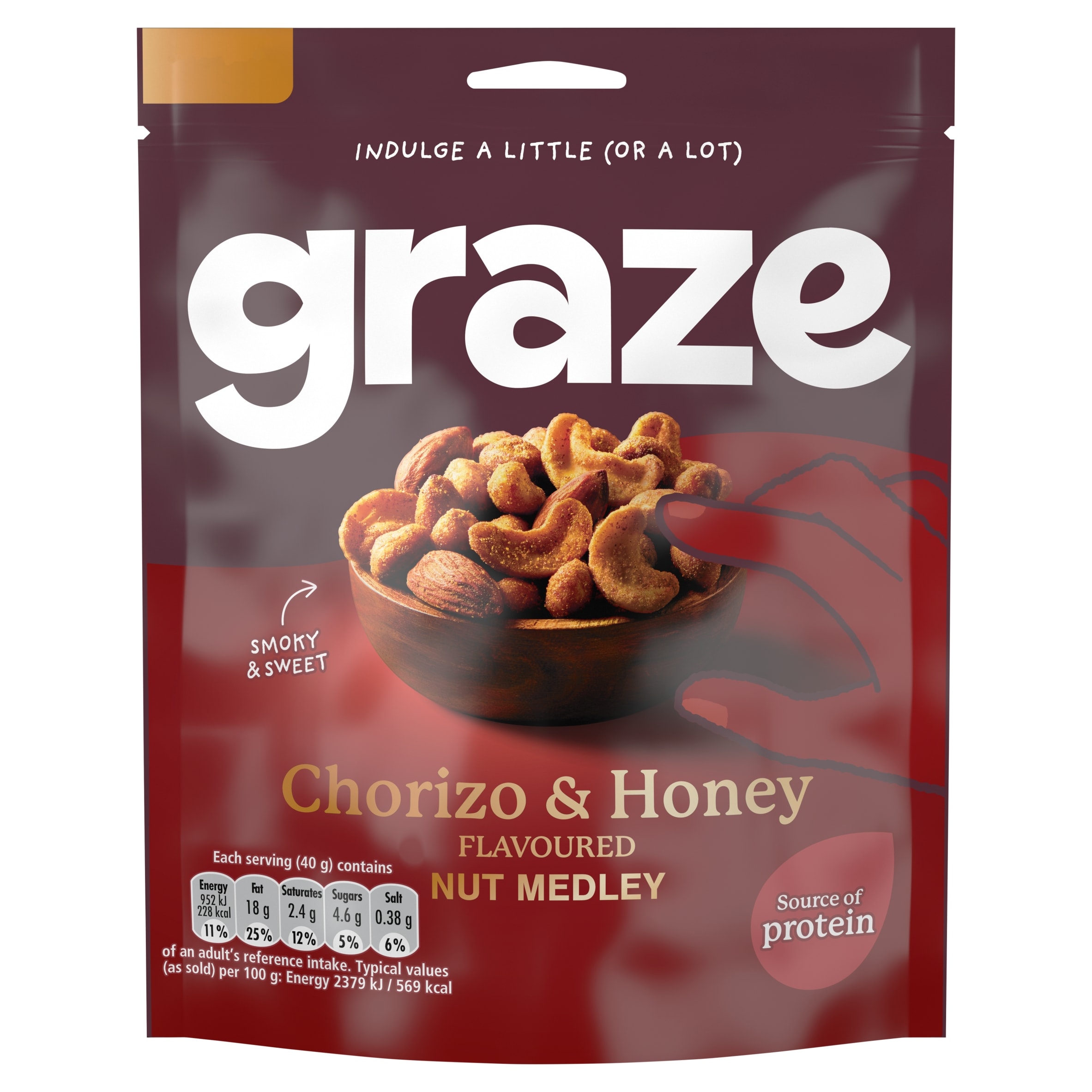 Graze Chorizo and Honey Nut Medley 120g