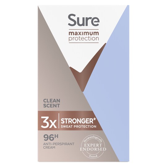 Sure Women Maximum Protection Clean Cream Antiperspirant Deodorant 45Ml Tesco Groceries