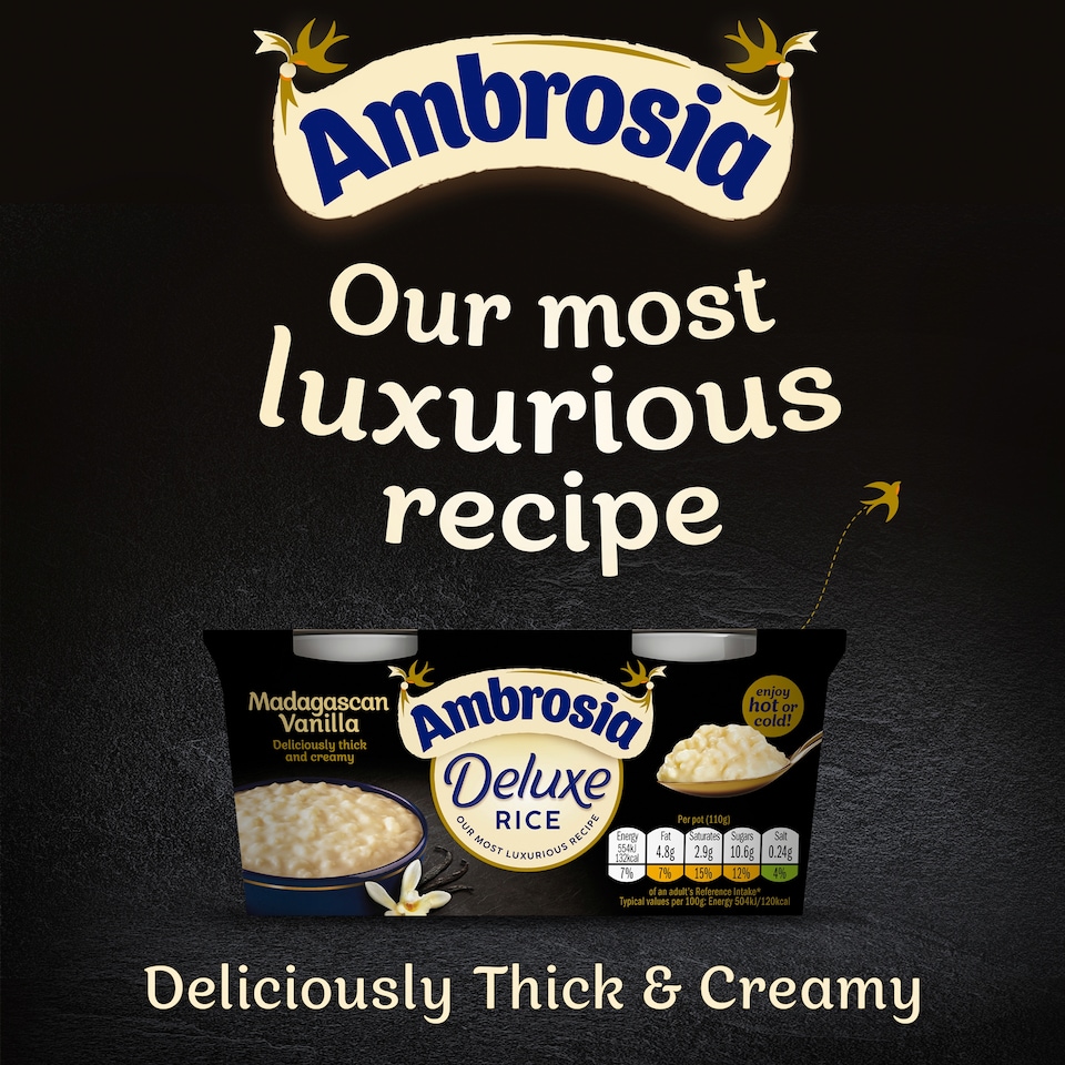 image 1 of Ambrosia Deluxe Rice Pudding - Madagascan Vanilla 2 x 110g