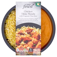 Tesco Finest Chicken Tikka Masala And Pilau Rice 450G