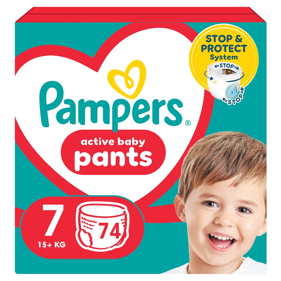 image 1 of Pampers Active Baby Pants Size 7, 74 Nappies, 15kg+