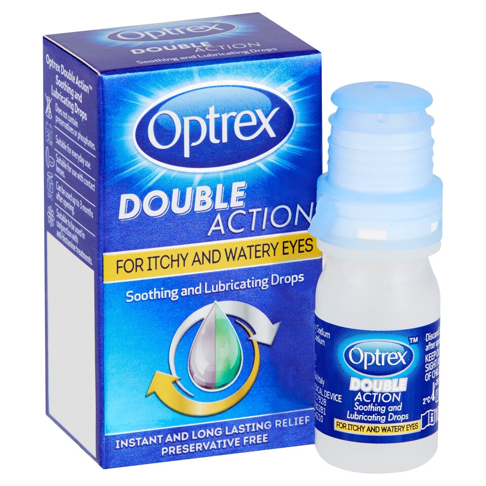 image 1 of Optrex Double Action Soothing Drops for Itchy, Watery Eyes 10ml