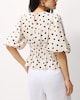 image 1 of F&F Shirred Puff Sleeve Blouse in Cream