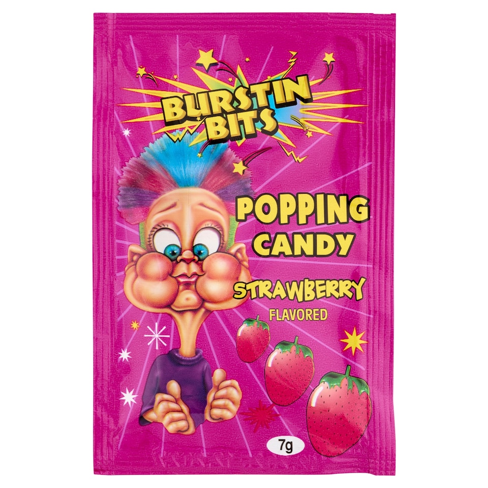 Burstin Bits Strawberry pattogós cukor 7 g
