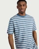 image 1 of RDA Pure Cotton Striped T-Shirt in Blue