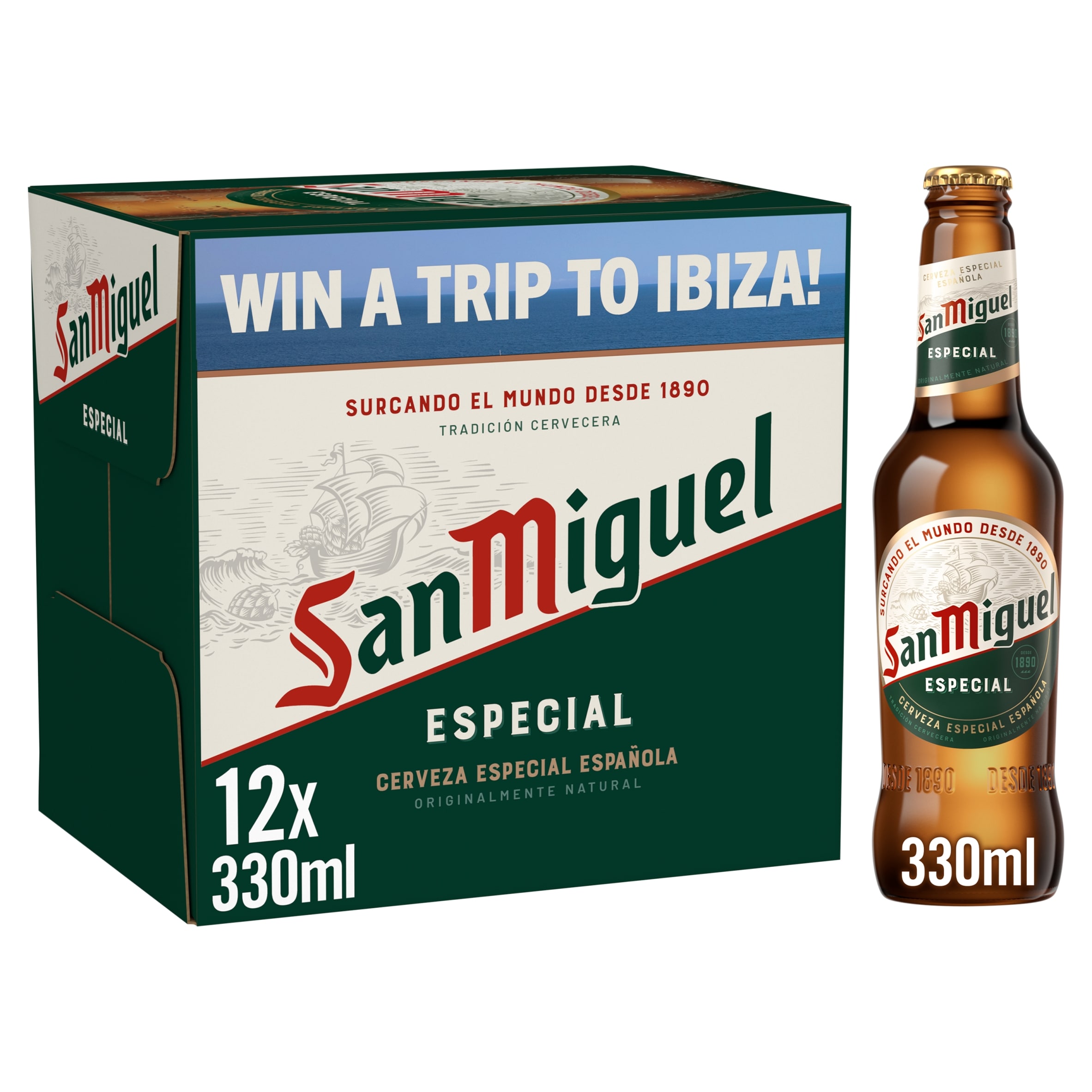 San Miguel Especial Lager Beer Bottle 12x330ml