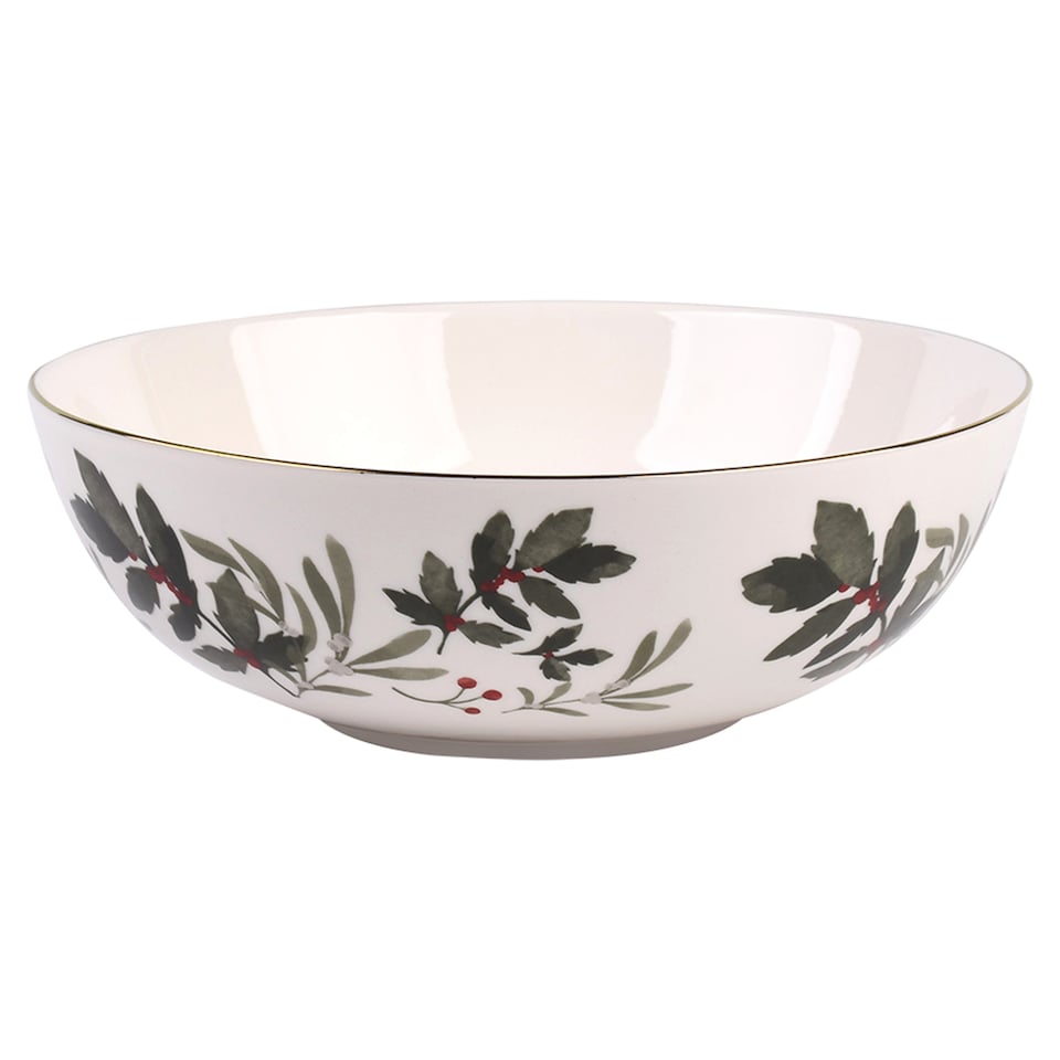 F&F home Christmas holly serving bowl