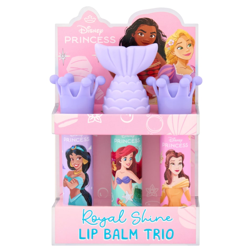 image 1 of Disney Princess Royal Shine lip balm trio 3 x 3.5g