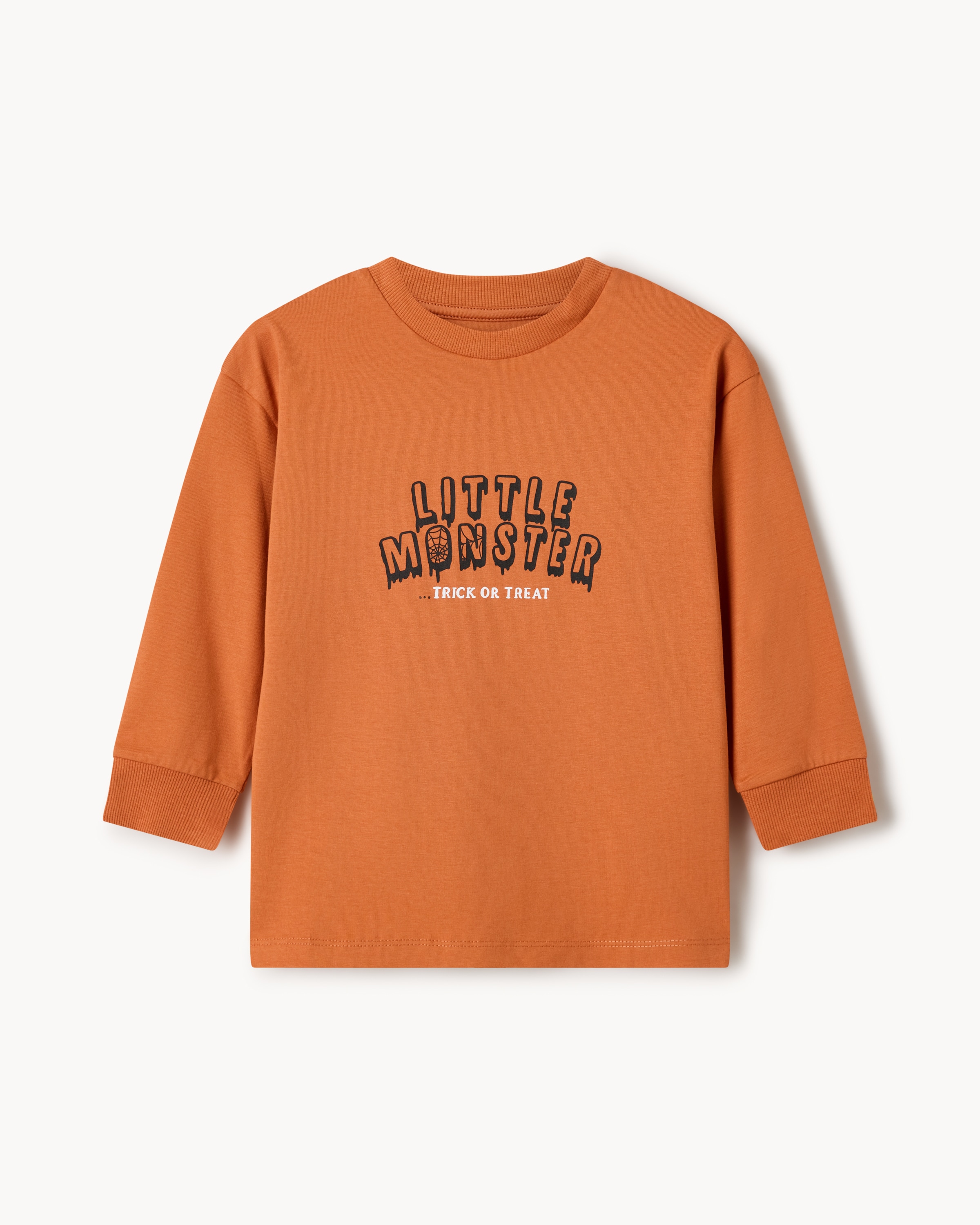 F&F Boys Pure Cotton Halloween Monster Top in Orange