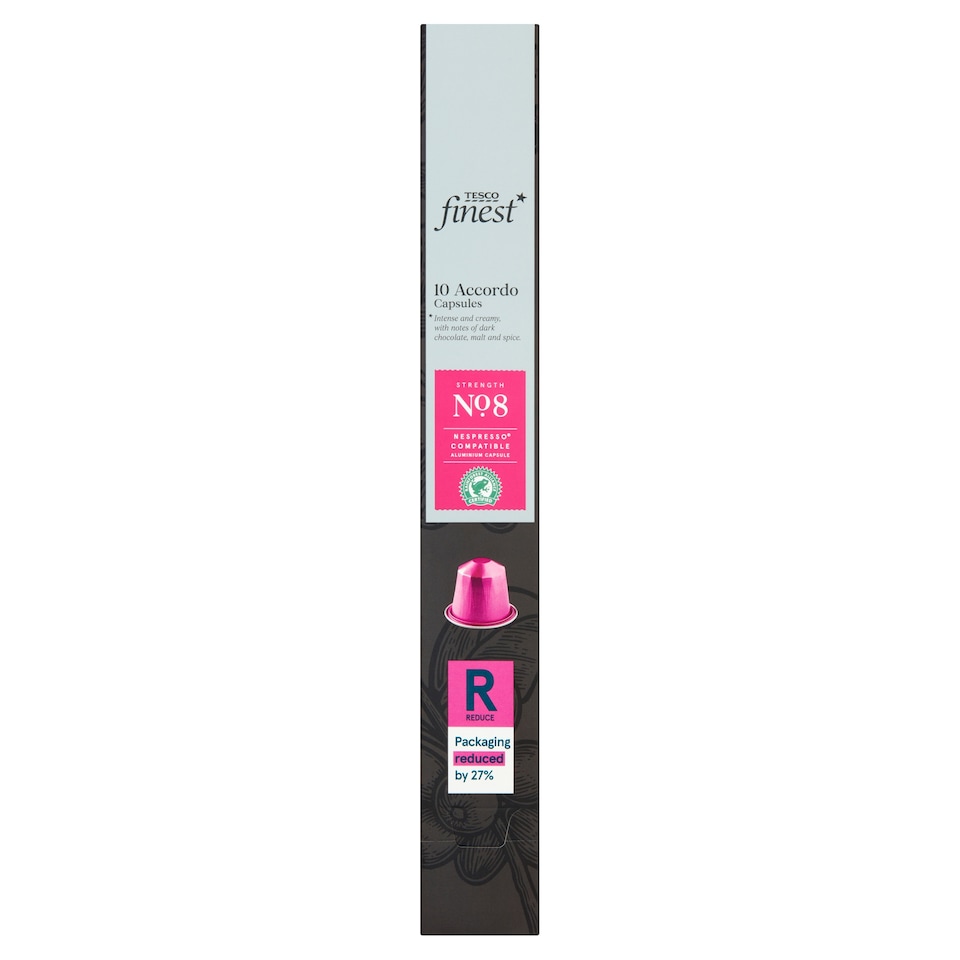 Tesco Finest 10 Accordo Capsules No. 8 Strength 54G