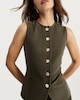 image 1 of F&F Button Up Sleeveless Co-ord Waistcoat in Olive