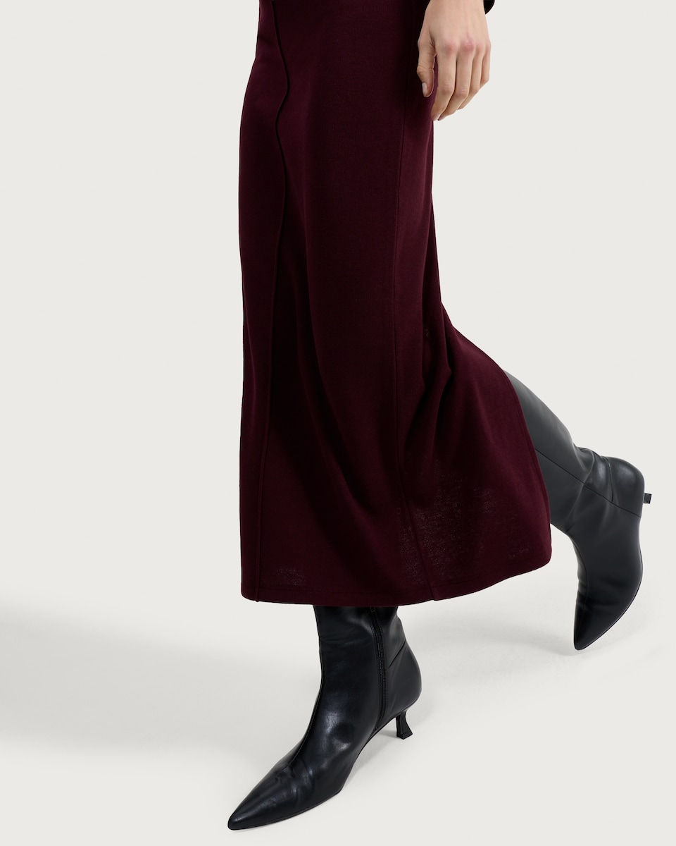 image 1 of F&F Textured Midi Co-ord Pencil Skirt in Burgundy