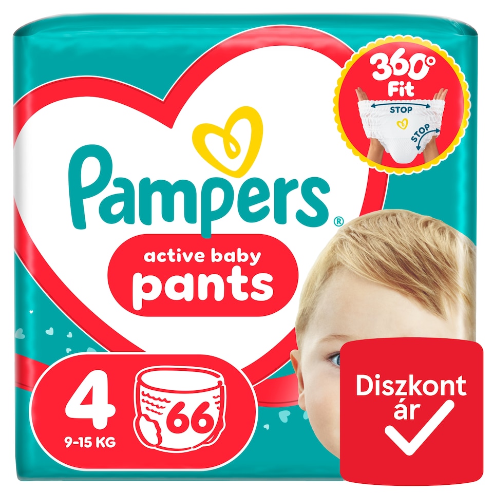 image 1 of Pampers Active Baby Pants Size 4, 66 Nappies, 9kg-15kg