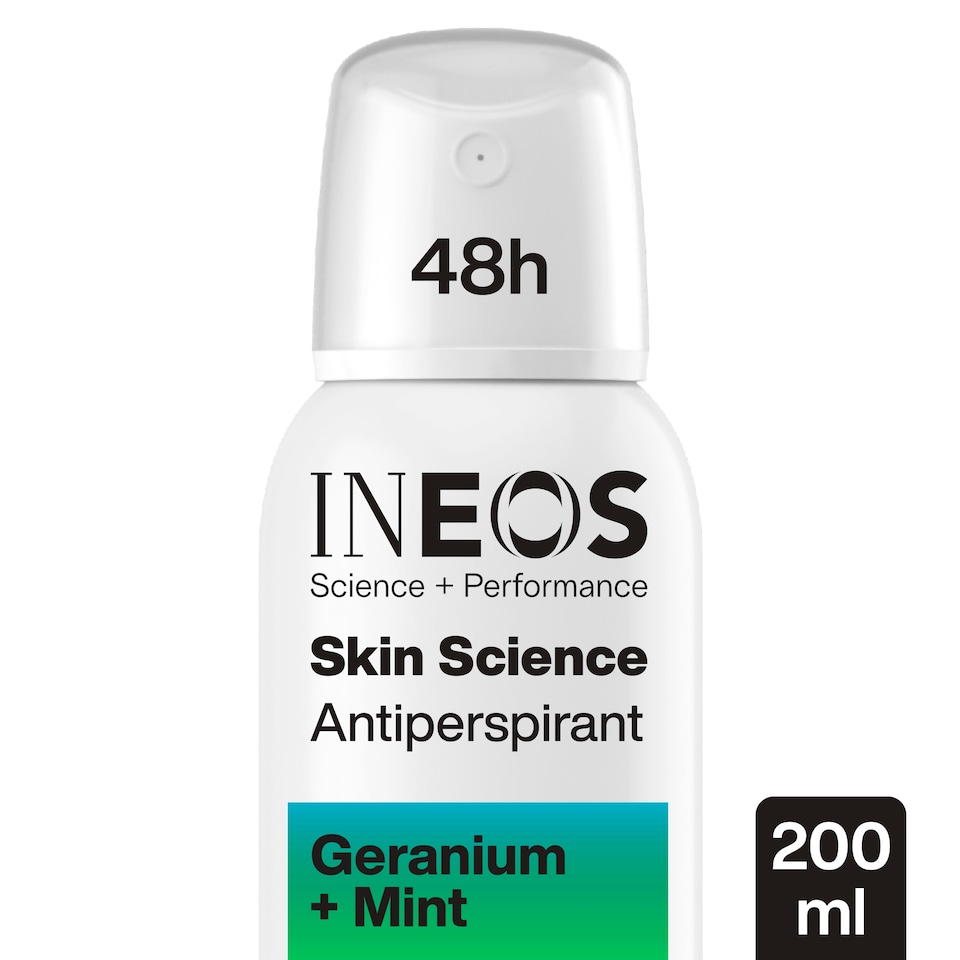 image 1 of INEOS Skin Science Geranium + Mint Antiperspirant Deodorant Aerosol 200ml