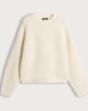 image 4 of F&F Textured Knitted Crew Neck Jumper with Wool in Cream