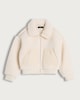 image 5 of F&F Girls Borg Quilted Zip Pocket Jacket in Cream