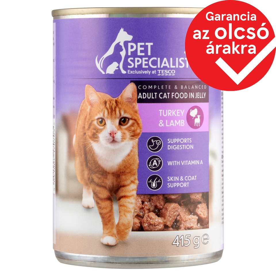Pet Specialist teljes értékű állateledel felnőtt macskák számára pulykával és báránnyal 415 g
