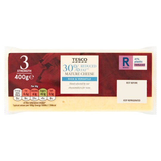 Tesco 30 Reduced Fat Mature Cheese 400G Tesco Groceries