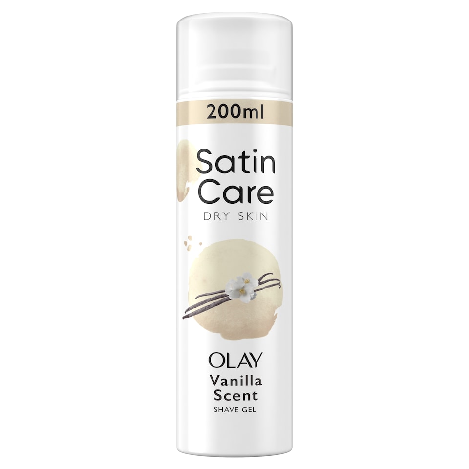 image 1 of Dámsky gél na holenie Gillette Satin Care, Vanilla Scent with Olay, 200 ml
