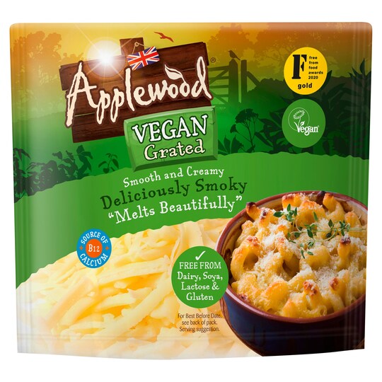Applewood Smoky Vegan Cheese Alternative Grated 200G Tesco Groceries