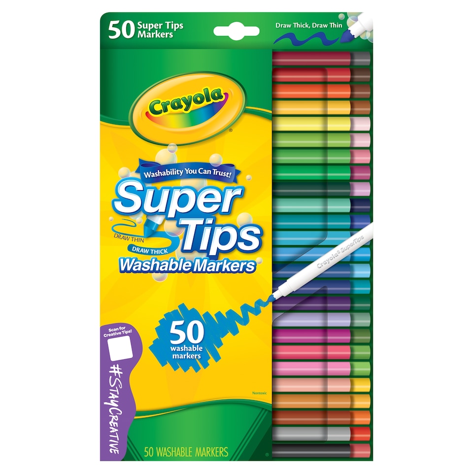 image 1 of Crayola Super Tips Washable Marker Pens 50 Pack